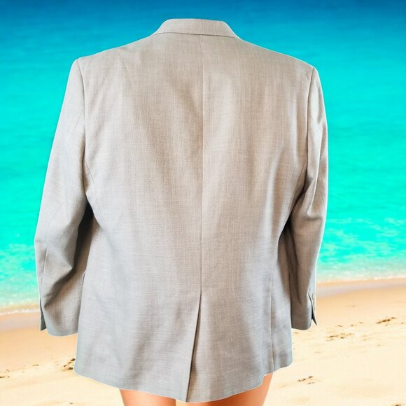 Ralph Lauren Men's 44S Beige Check 72% Poly 25% Rayon Blazer Sport Coat 11611 - Picture 3 of 9